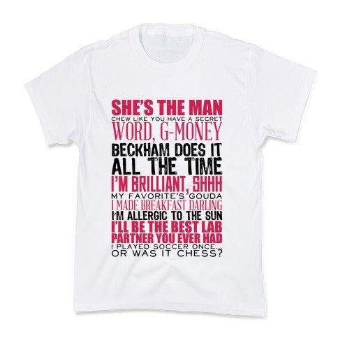 She's The Man Quotes Kid's Tee